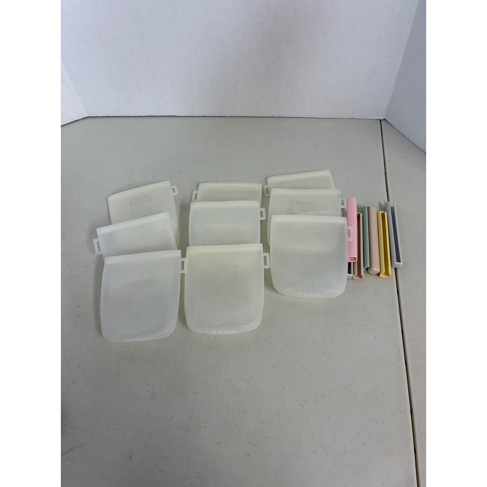Nuliie 8 Pack Reusable Silicone Breast Milk Storage Bags 8oz Leakproof BPA Free